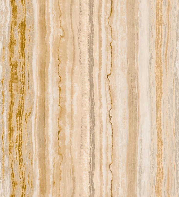 Marble peel-and-stick wallpaper pattern in golden Roman travertine veining