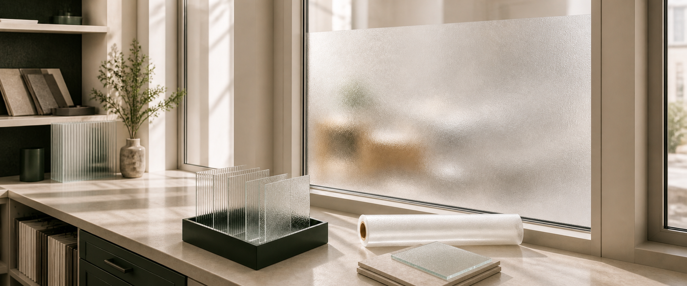 Original stained-glass and decorative window film in a real interior