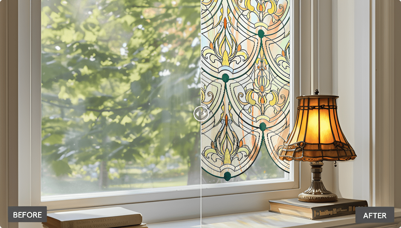 Sunny Waves Stained Glass Window Cling