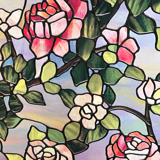 The Beast's Roses Stained Glass Window Film