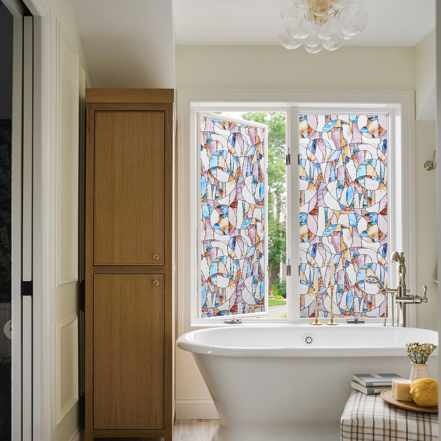 3D Stained Glass Decorative Window Film – Spiral