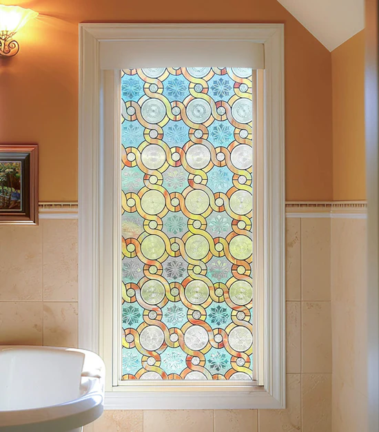 3D Stained Glass Decorative Window Film --Circles of Light