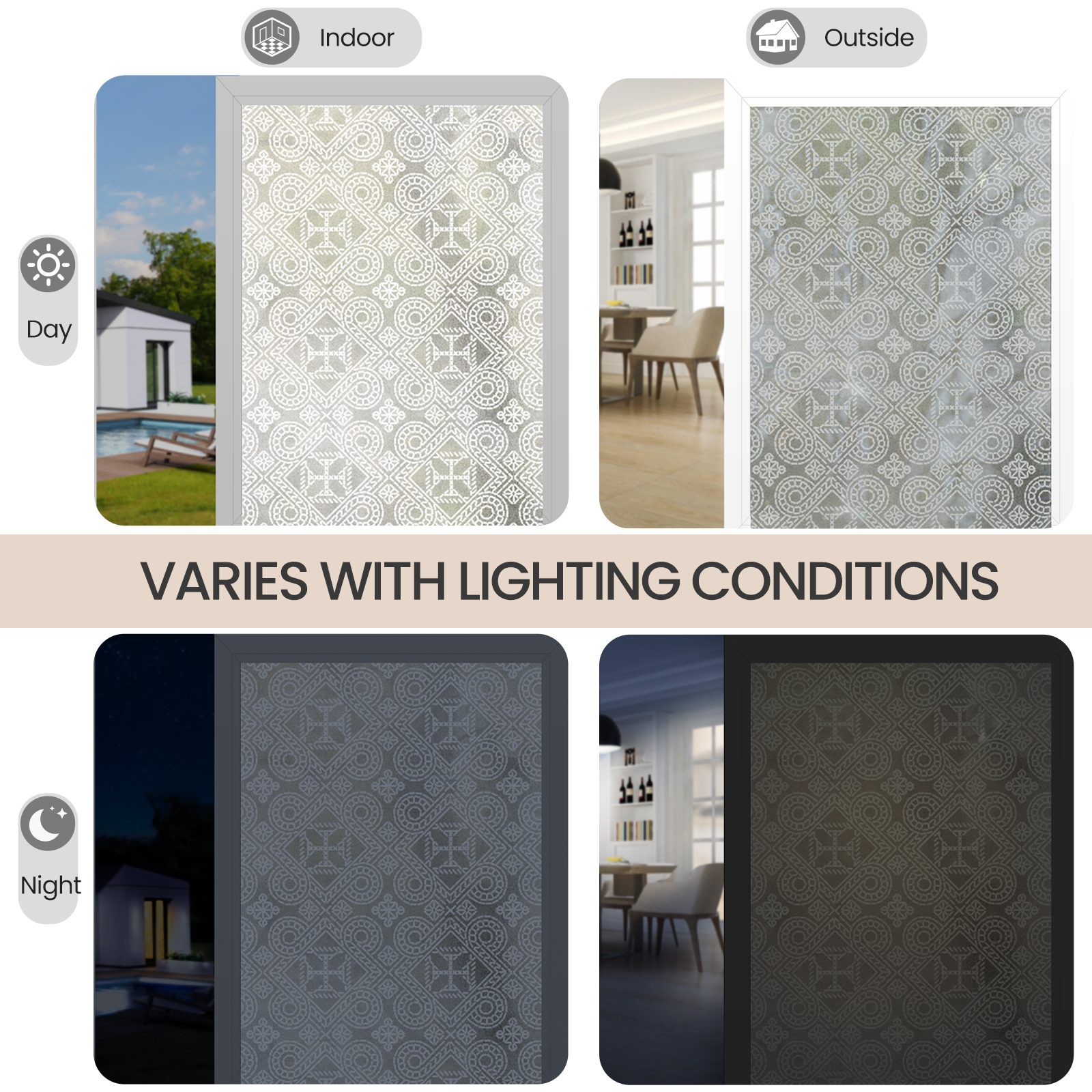 Wholesale Bohemian Lace Glass Window Film – Static Cling Privacy & UV Protection