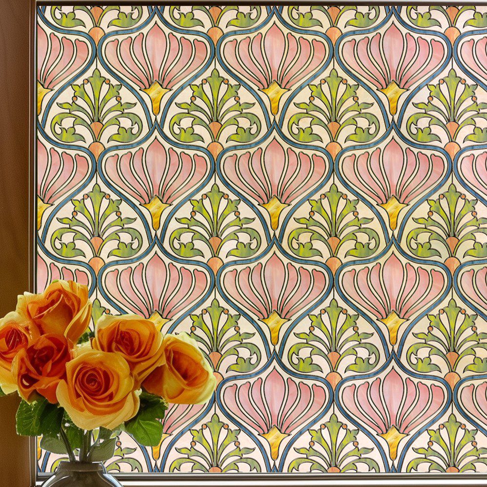 3D Decorative Stained Glass Window Film --Daisy Floral window film