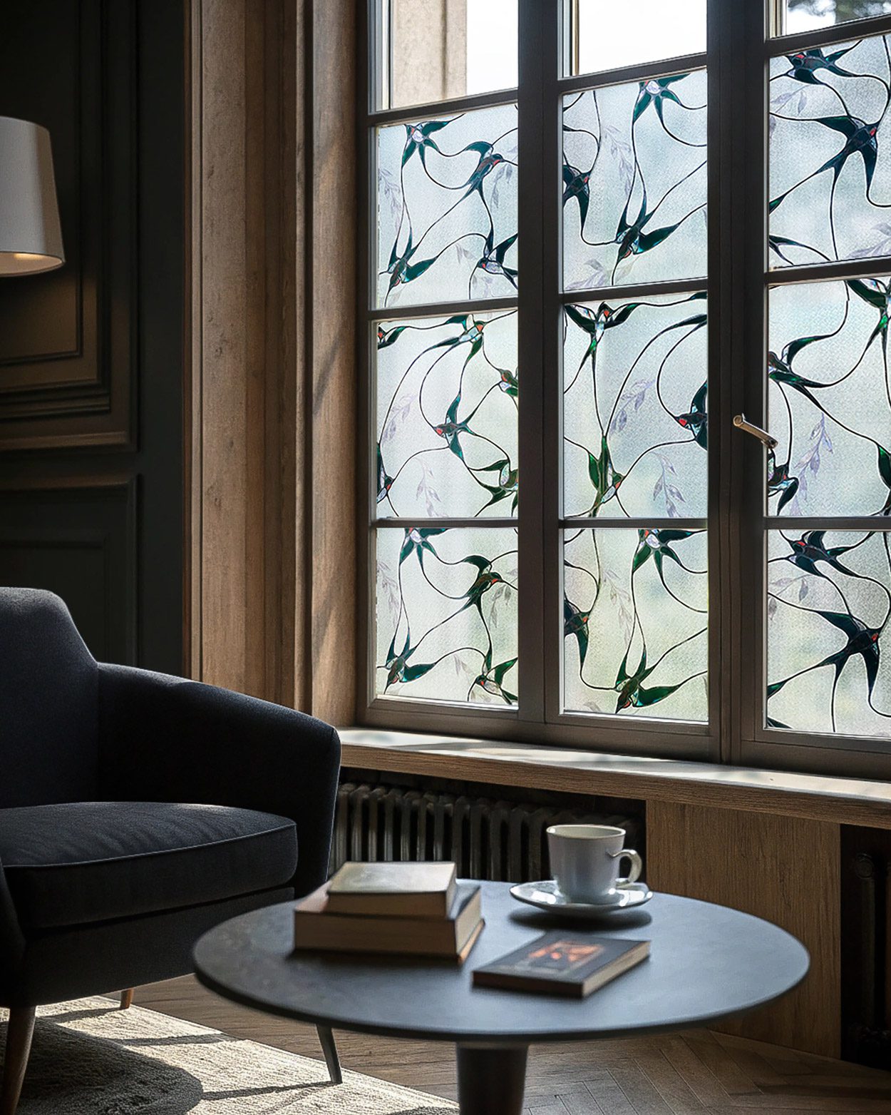 3D Stained Glass Decorative Window Film-Swallow