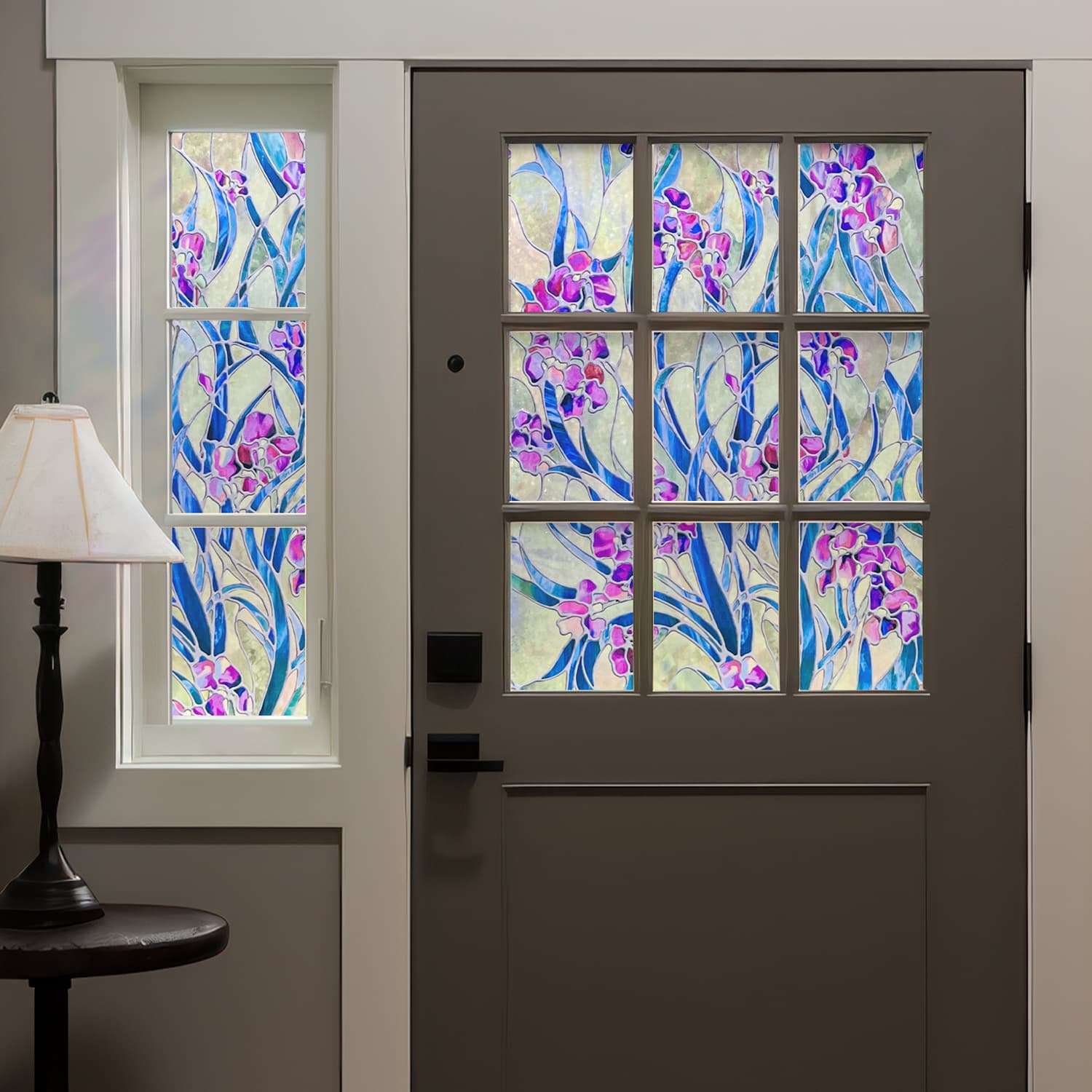 Irises 3D Decorative Stained Glass Window Film