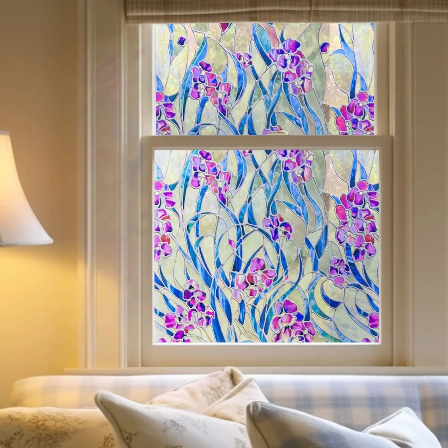 Irises 3D Decorative Stained Glass Window Film