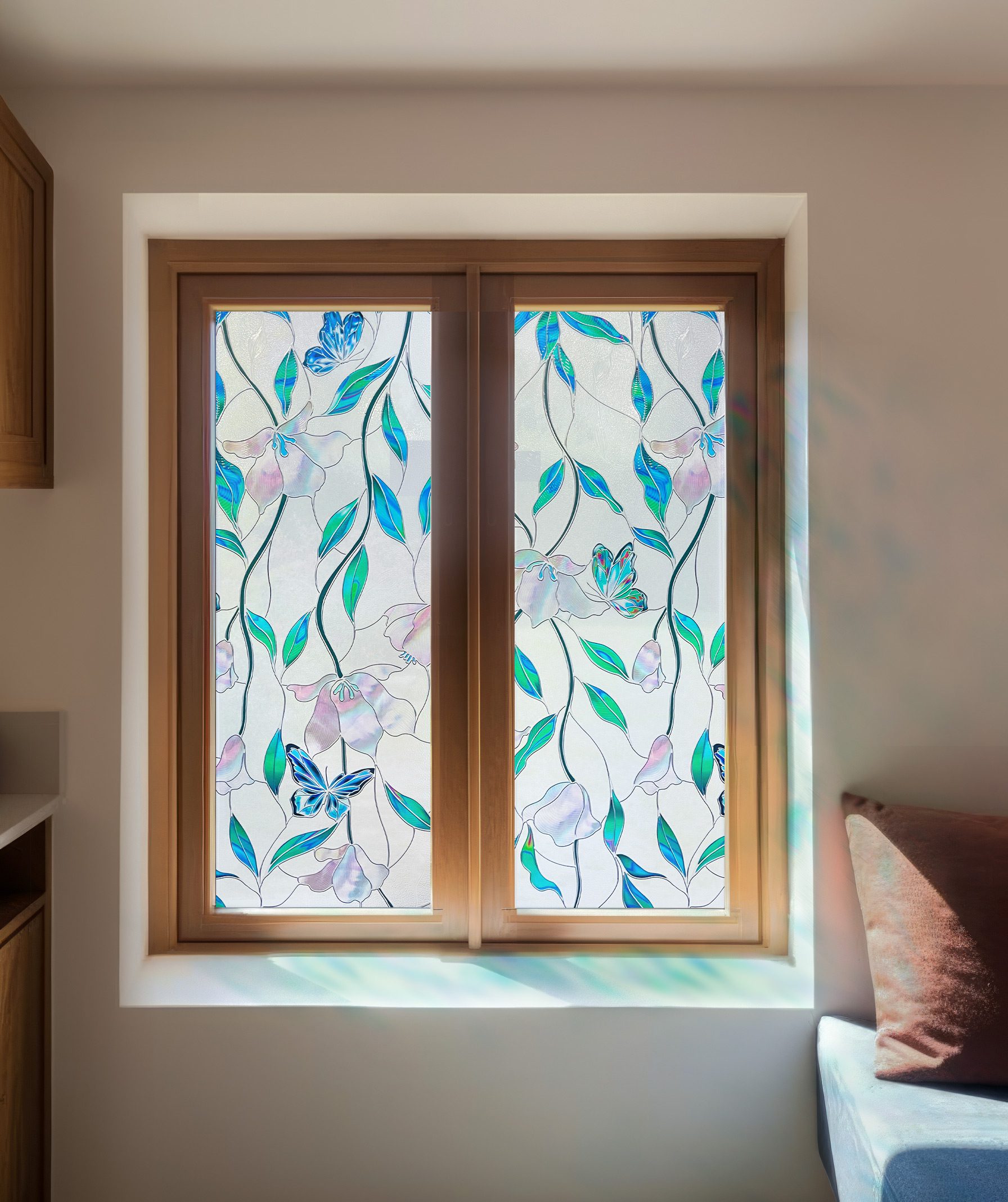 3D Privacy Stained Glass Decorative Window Film --Magnolia