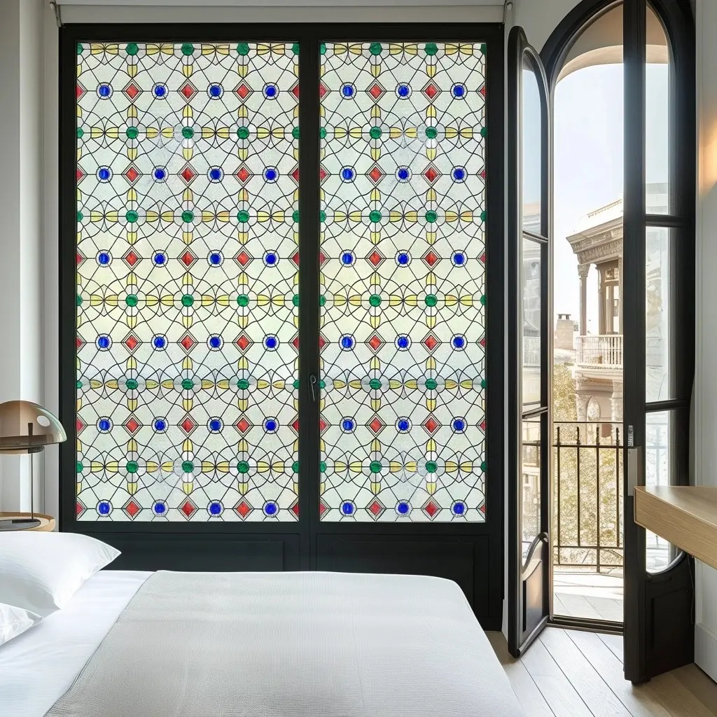 UV Protective Stained Glass Decorative Window Film -- Pearls