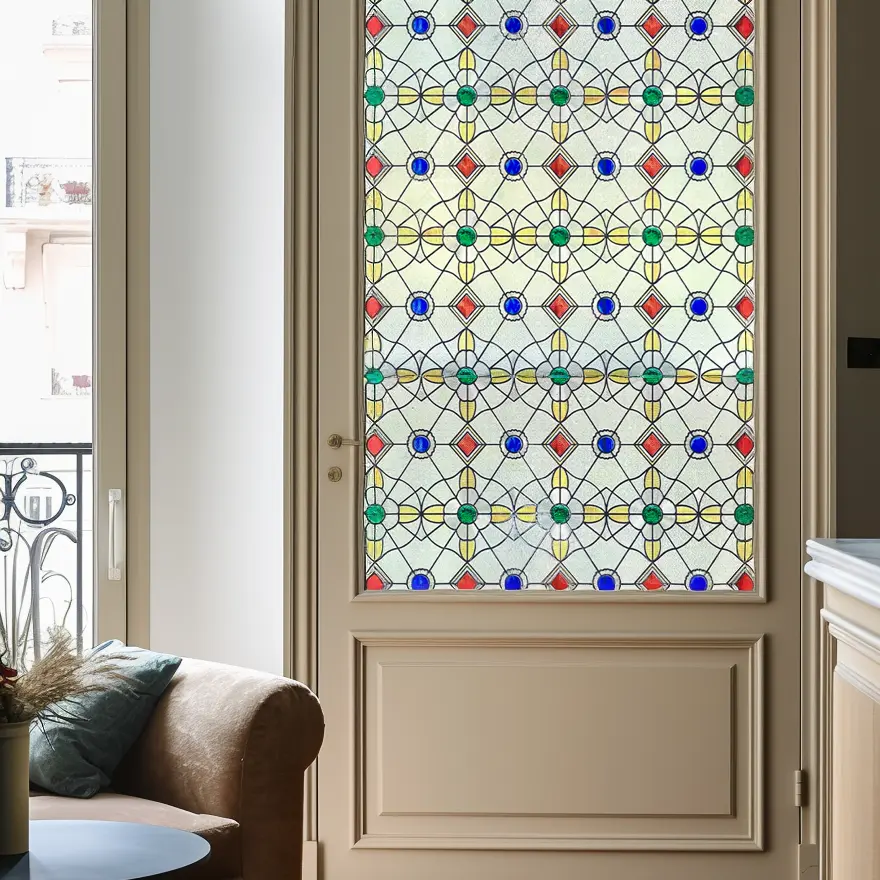UV Protective Stained Glass Decorative Window Film -- Pearls