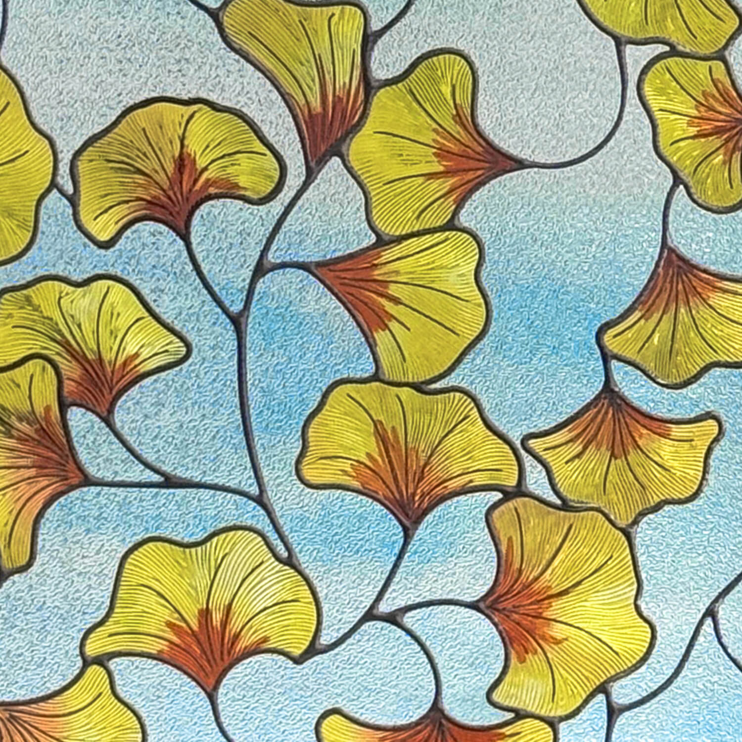 3D Decorative Stained Glass Window Film-Ginkgo