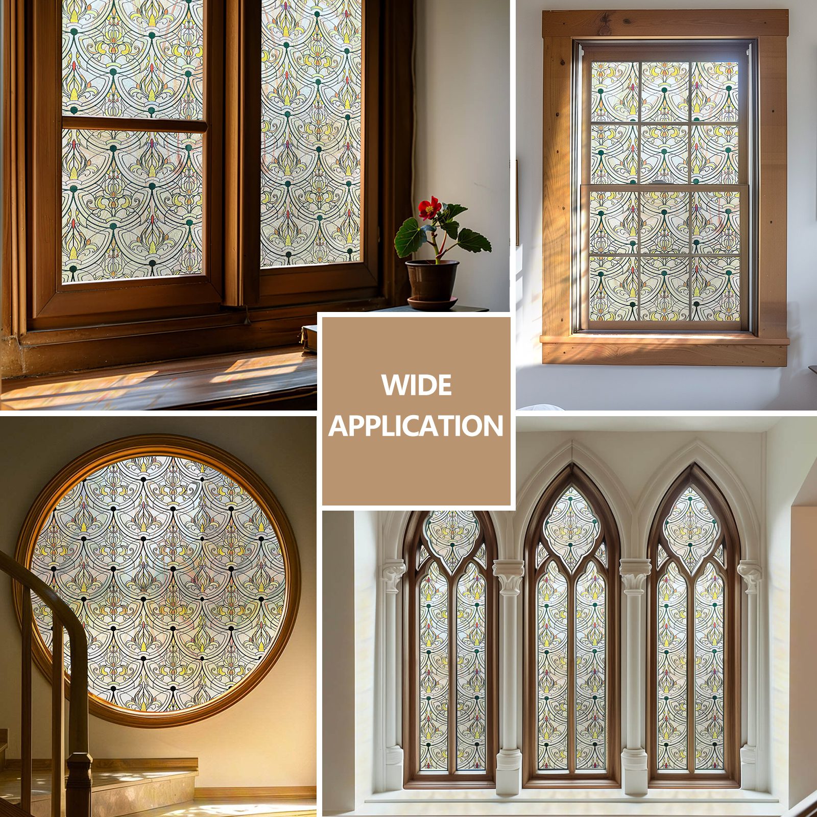 3D Privacy Stained Glass Window Film --Ironwork