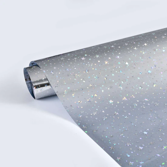 Self-Adhesive Rainbow Window FilmTwinkle Star Silve