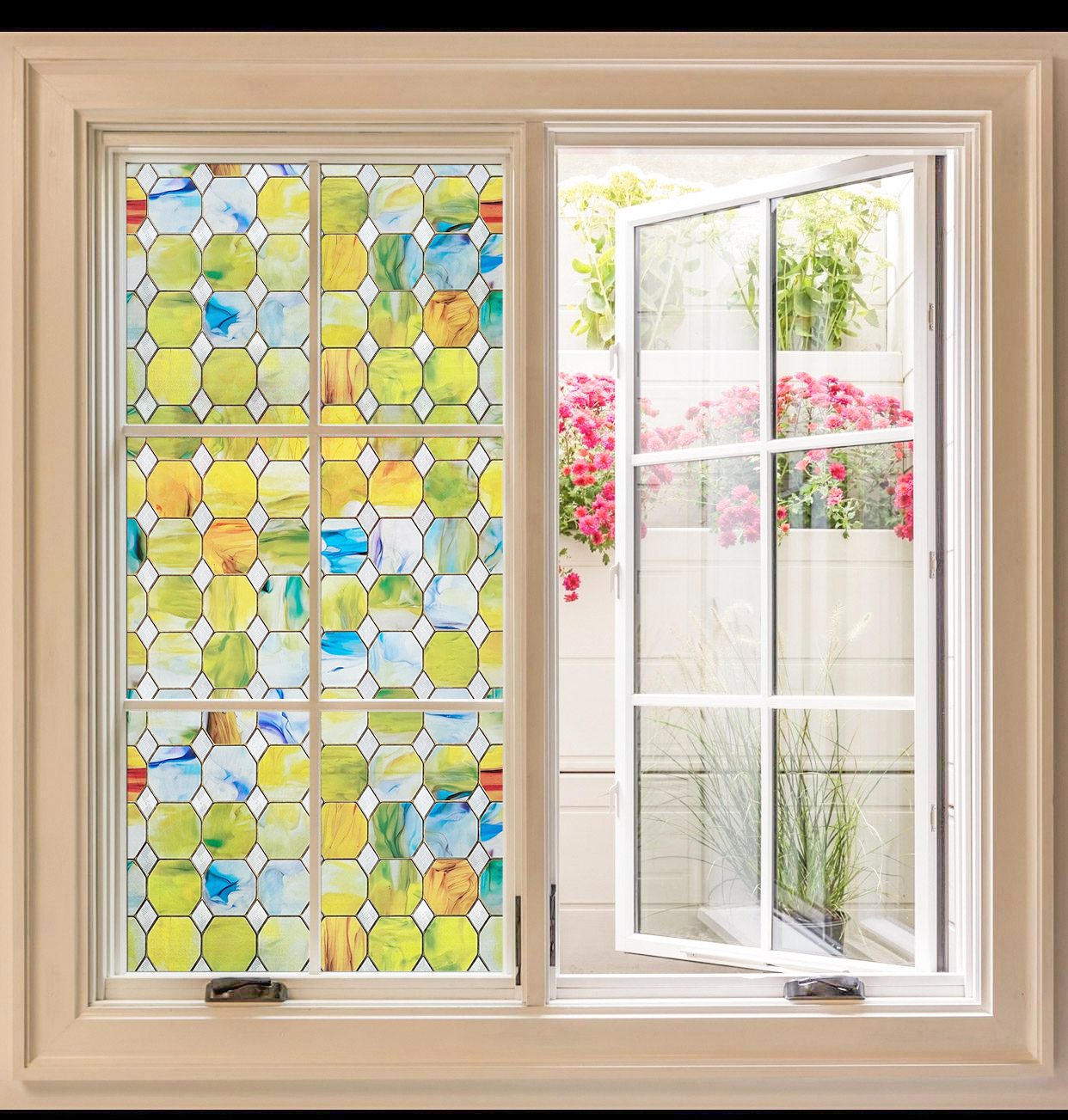 Privacy 3D Stained Glass Decorative Window Film --Eternal Prism