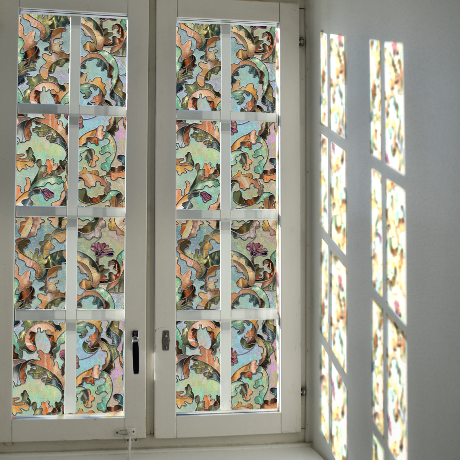 3D Stained Glass Decorative Window Film-Leafy Serenade