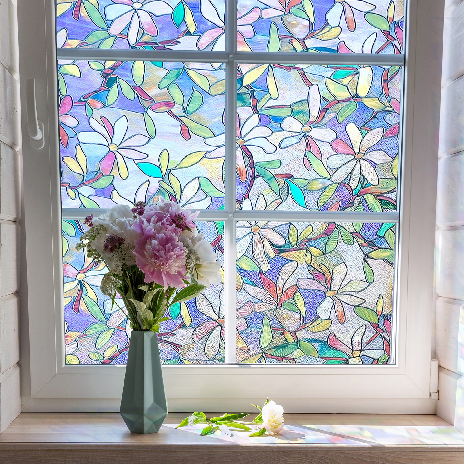 3D Decorative Stained Glass Window Film-Margaret