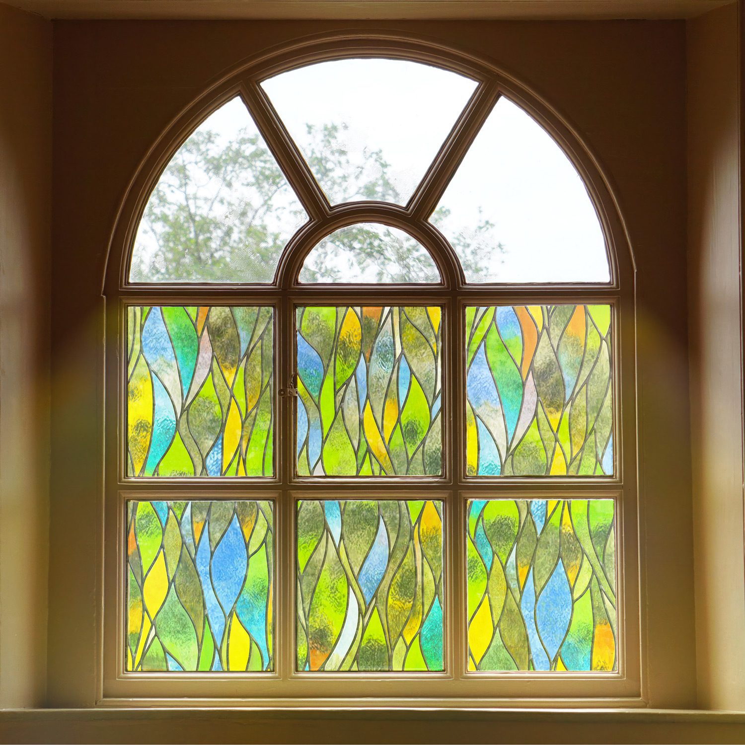 3D Stained Glass Decorative Window Film-Sunny Waves