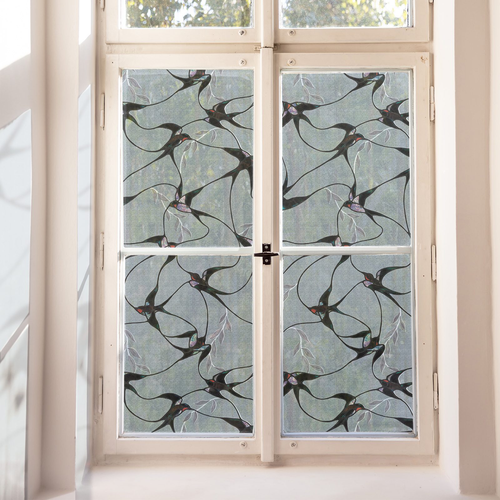 3D Stained Glass Decorative Window Film-Swallow