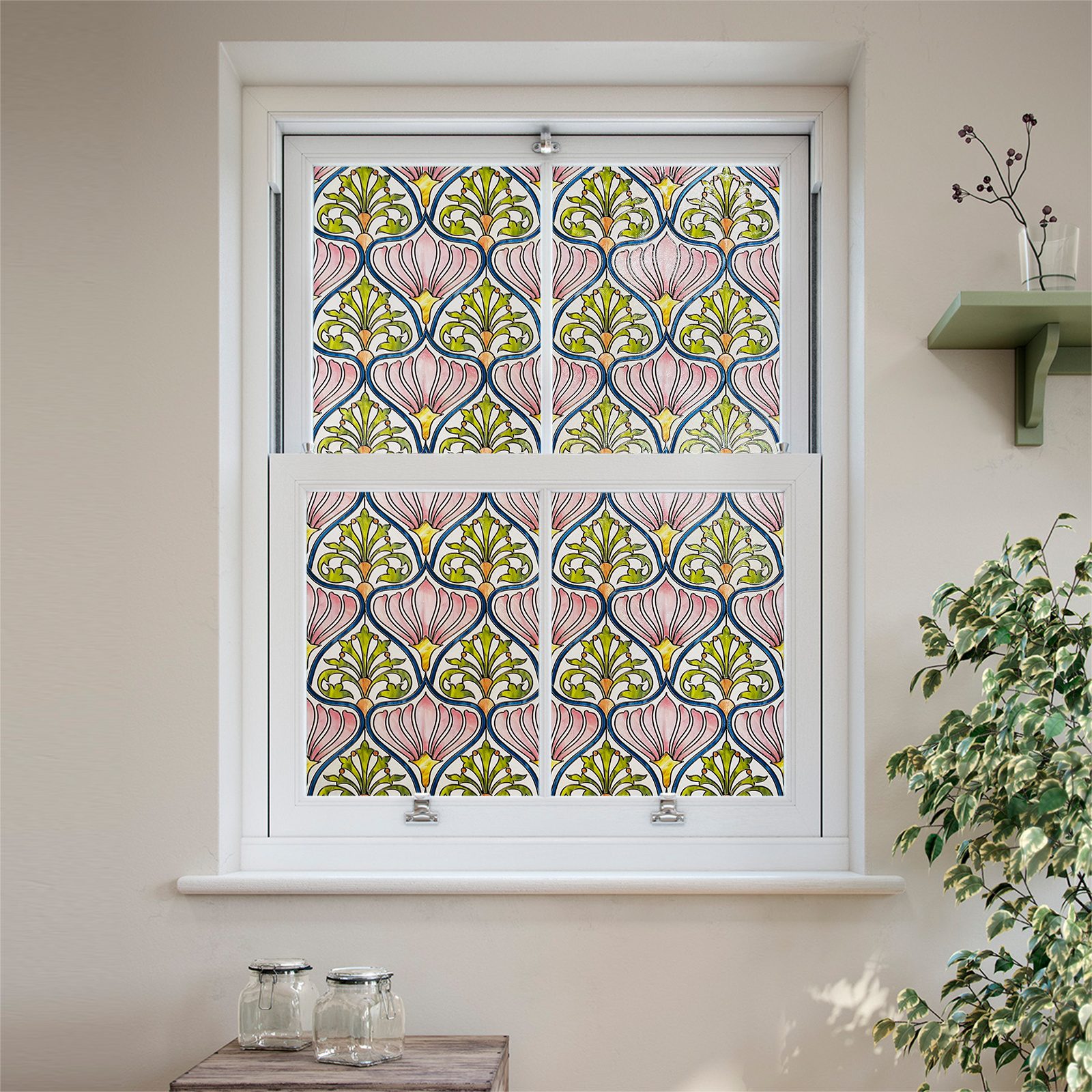 3D Decorative Stained Glass Window Film --Daisy