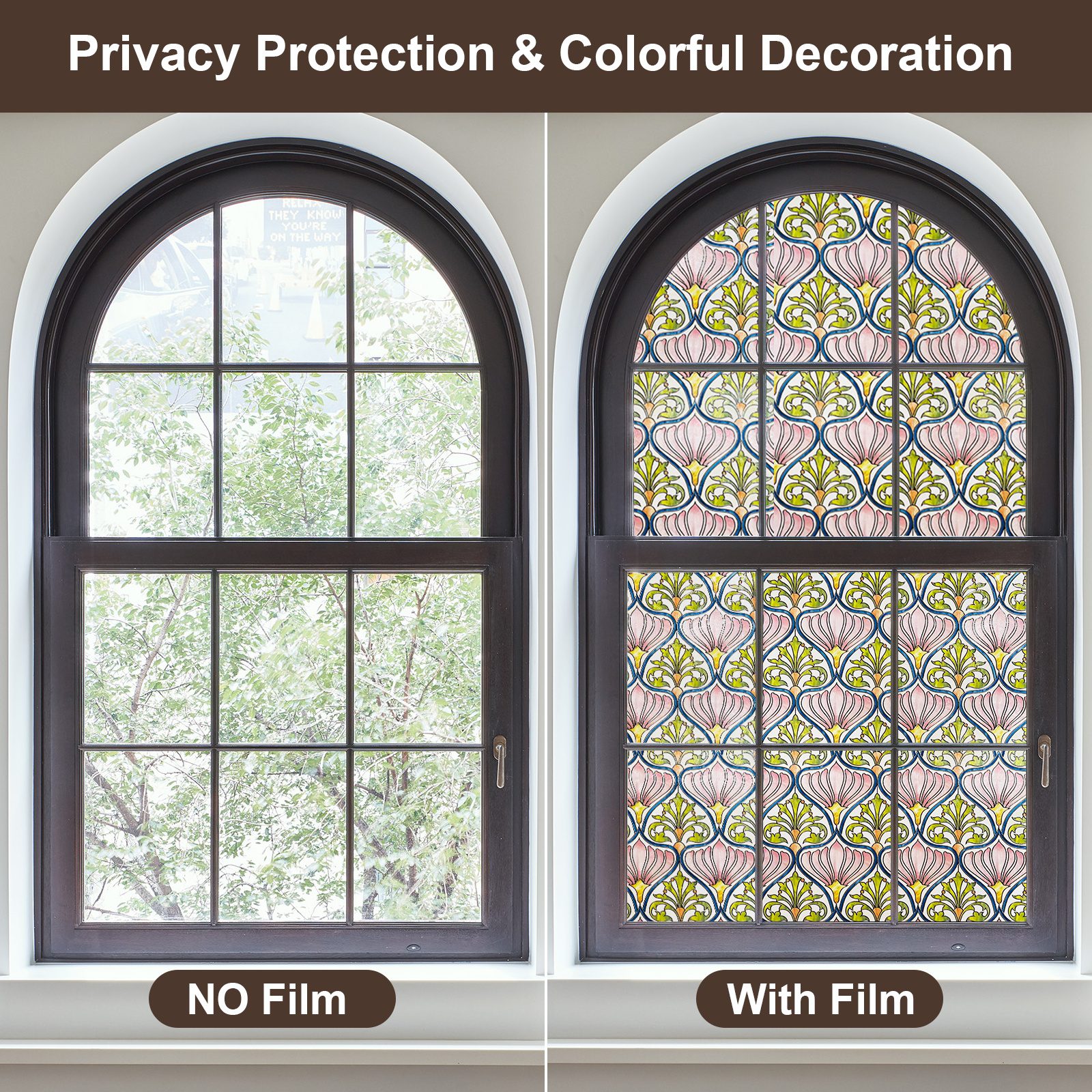 3D Decorative Stained Glass Window Film --Daisy