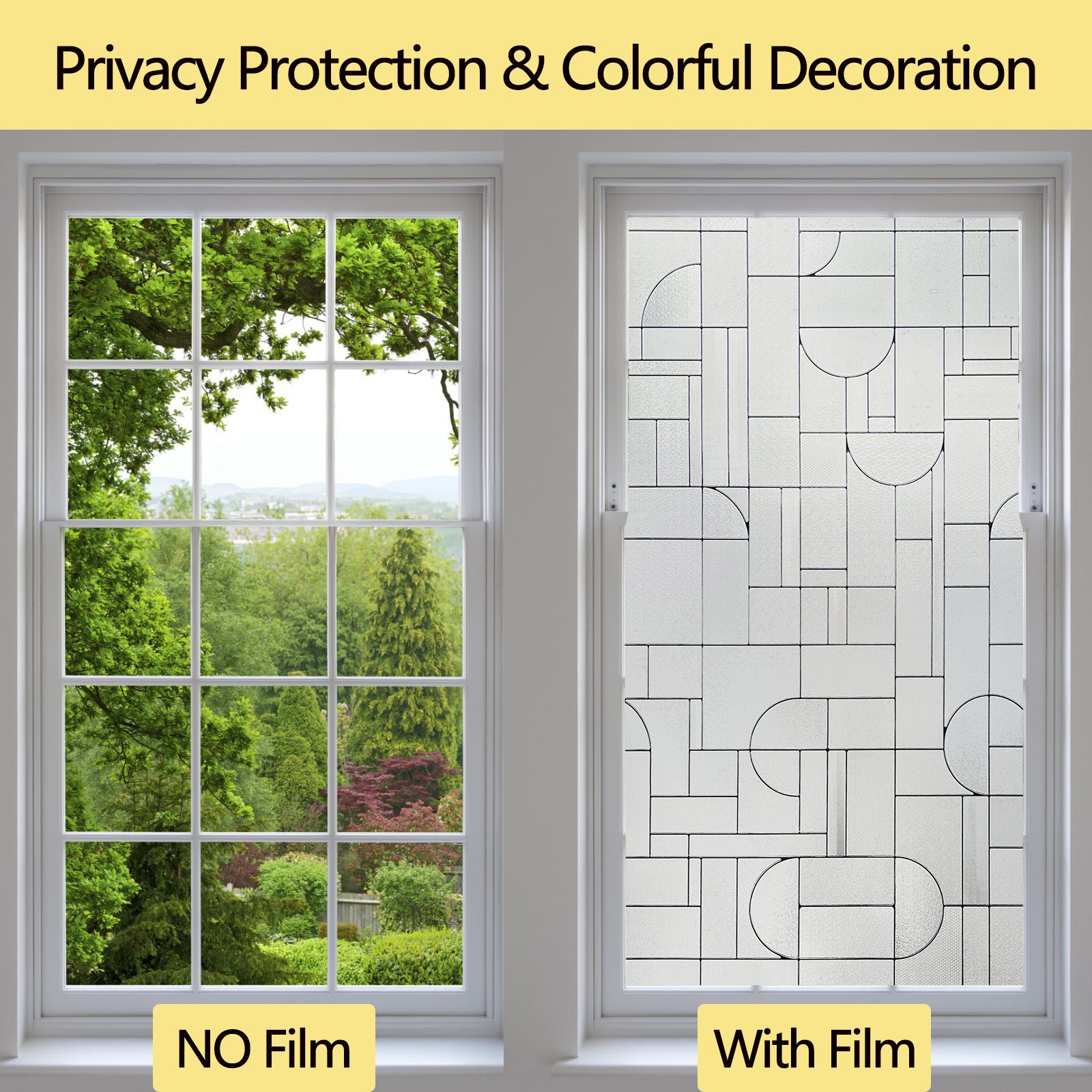 3D Privacy Stained Glass Decorative Window Film --Time Capsule