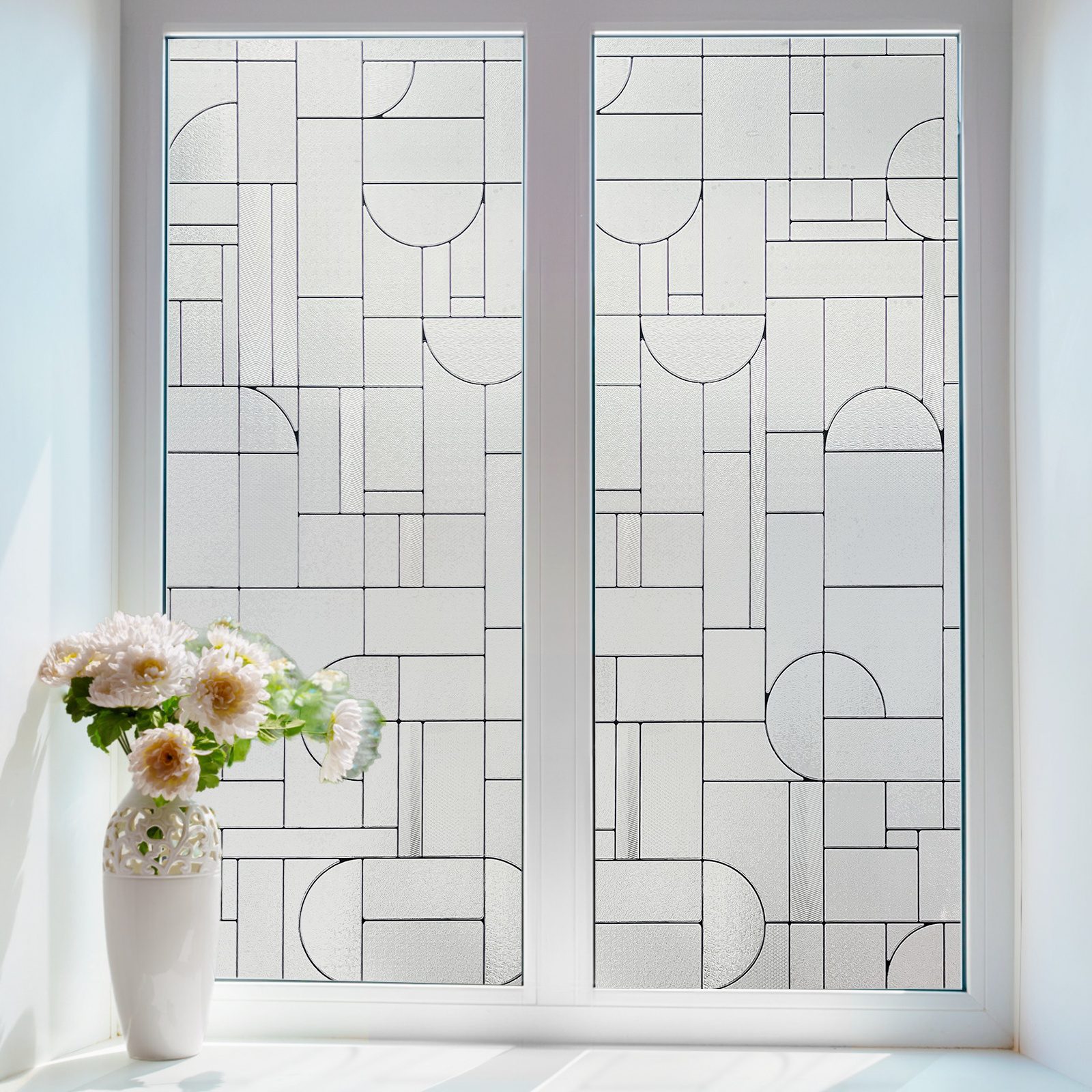 3D Privacy Stained Glass Decorative Window Film --Time Capsule