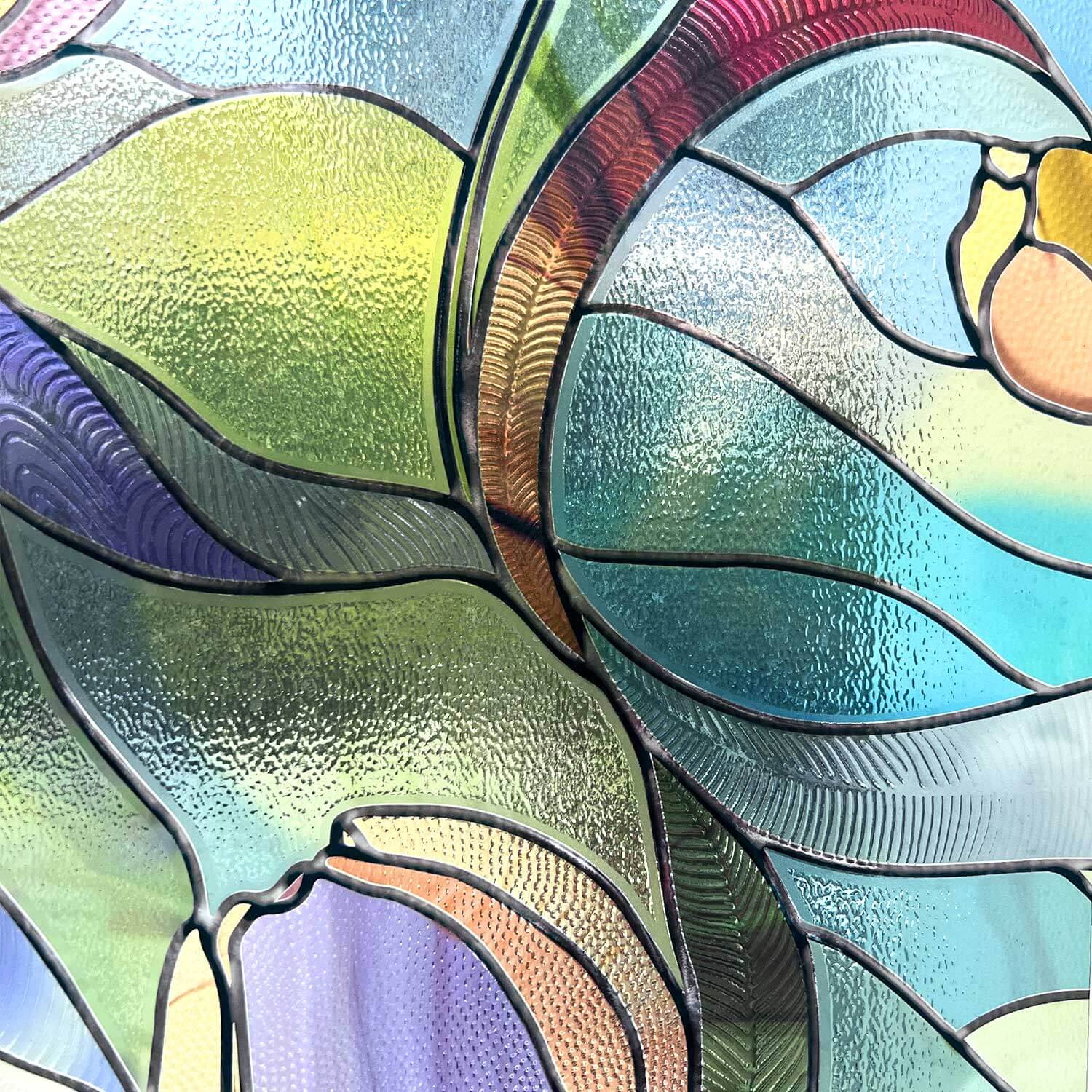 3D Decorative Stained Glass Window Film-Tulips