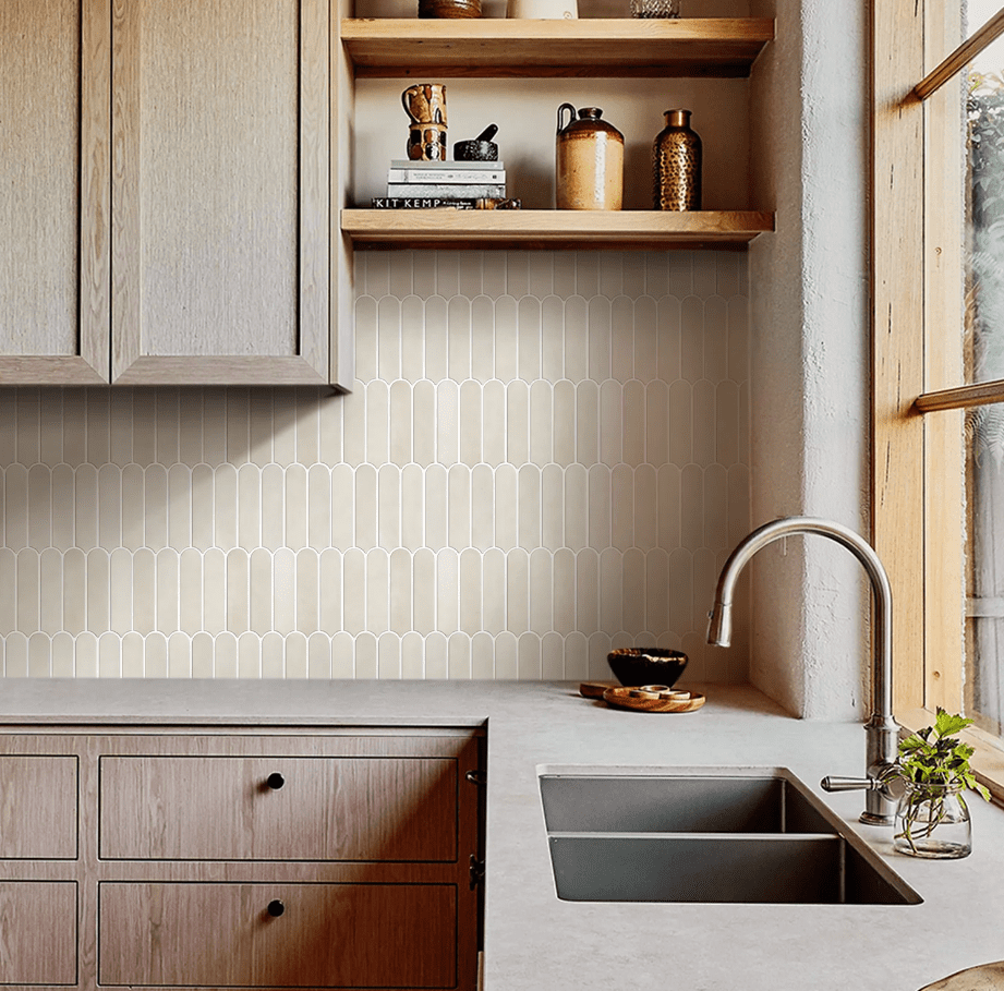 Beige Glue stick and peel Backsplash Tiles