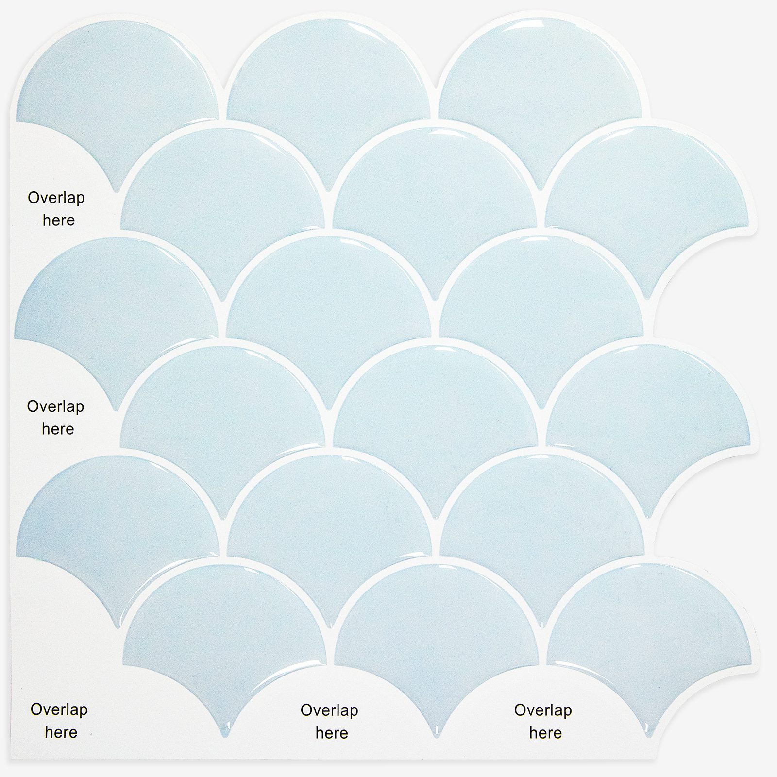 Blue Flexible Tile Adhesive – Fan-Shaped Peel and Stick Tile & Backsplash