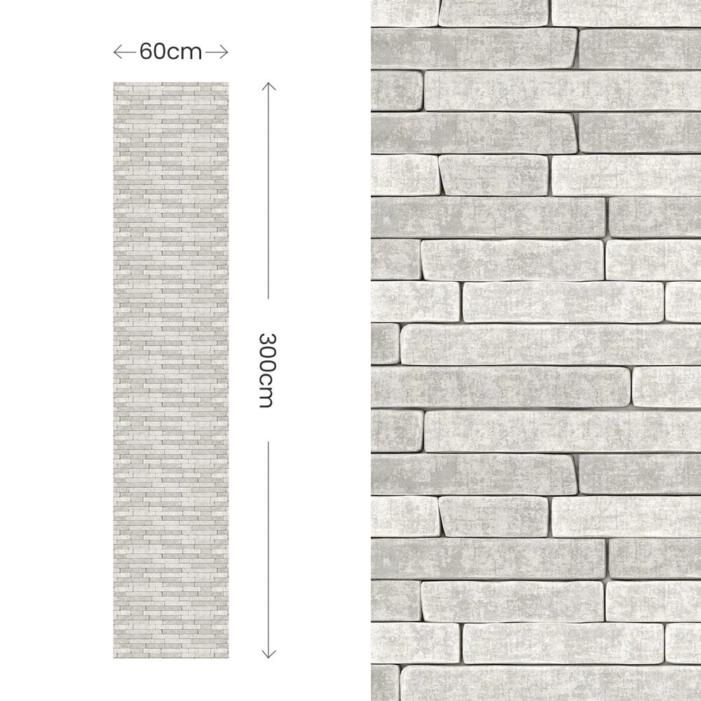 Bathroom Wallpaper Self Adhesive Grey Bricks