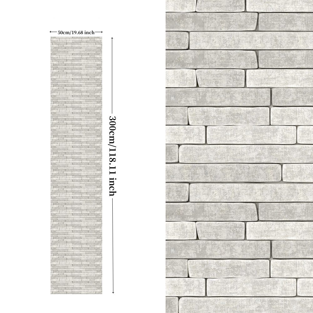 Bathroom Wallpaper Self Adhesive Grey Bricks