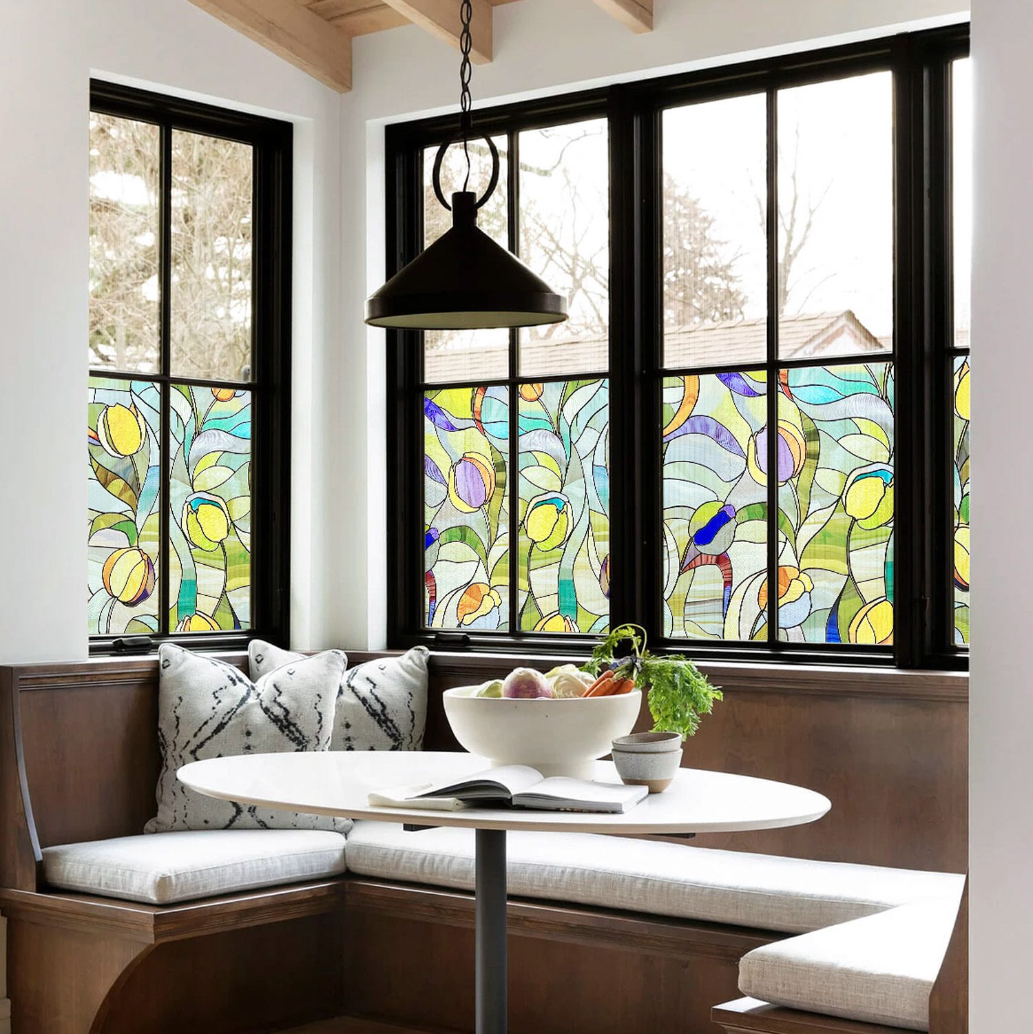 Profitable 3D Tulips Decorative Stained Glass Window Film for Wholesale