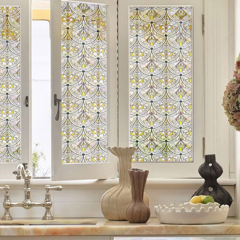 3D Privacy Stained Glass Window Film --Ironwork