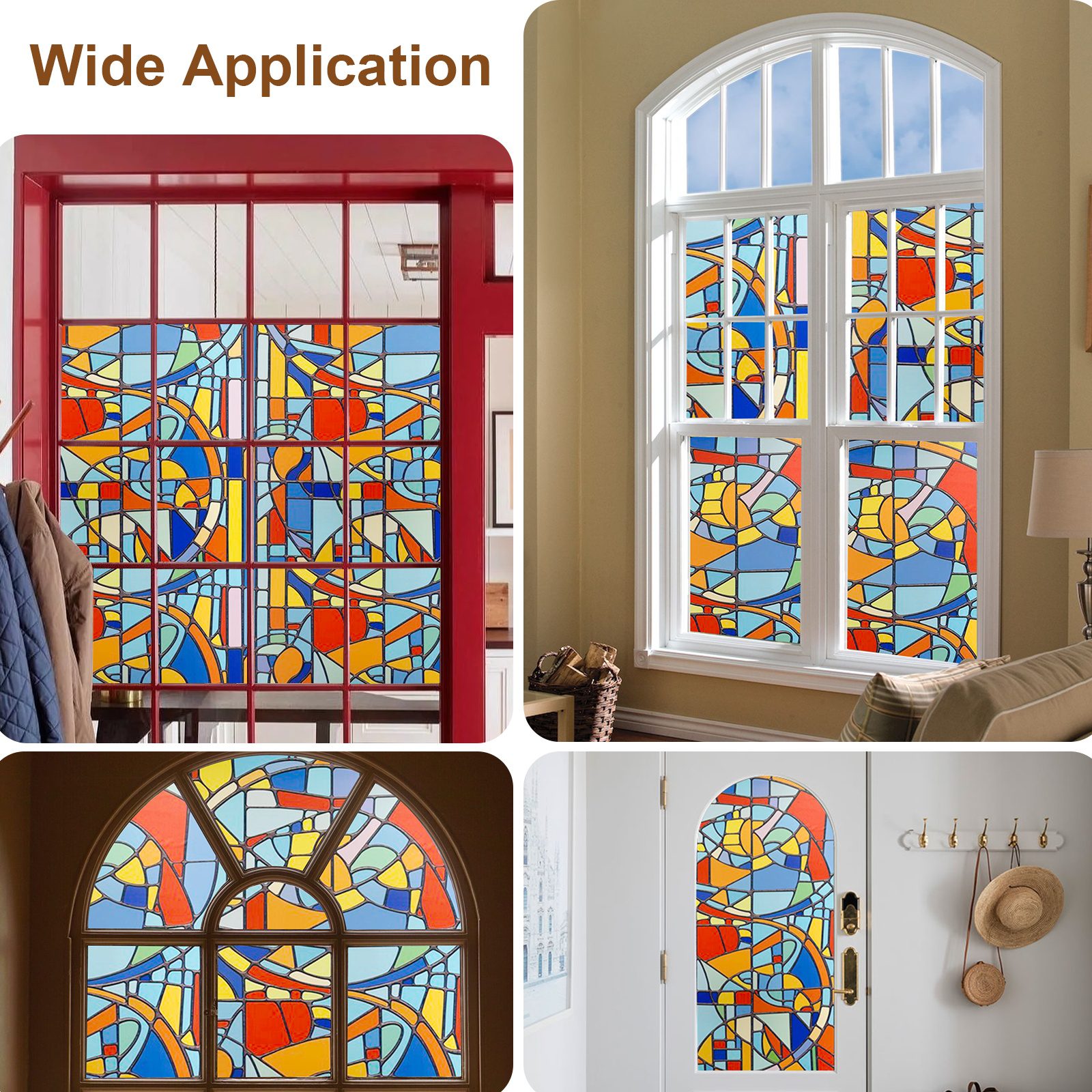 Privacy Stained Glass Decorative Window Film --Picasso