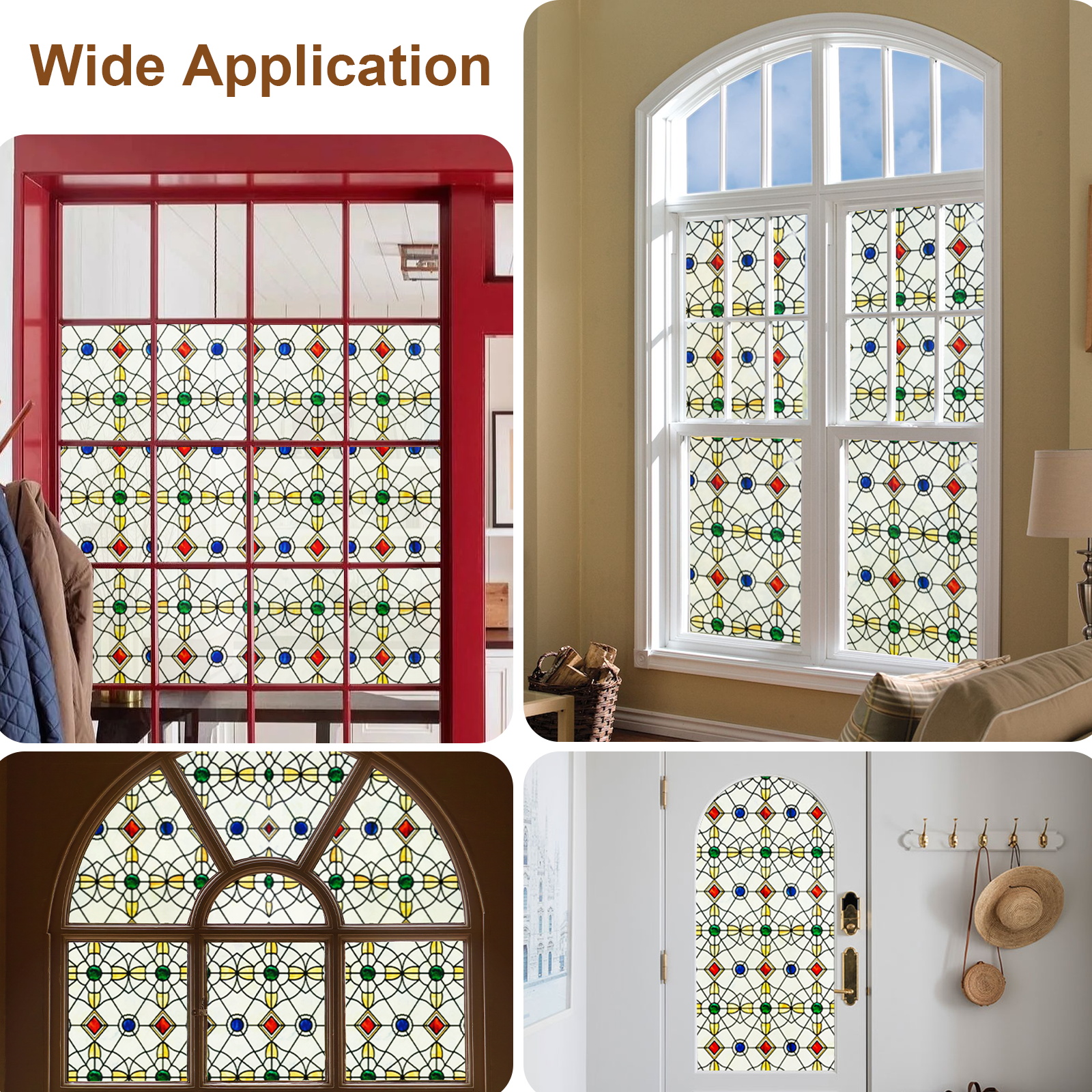 UV Protective Stained Glass Decorative Window Film --Pearls