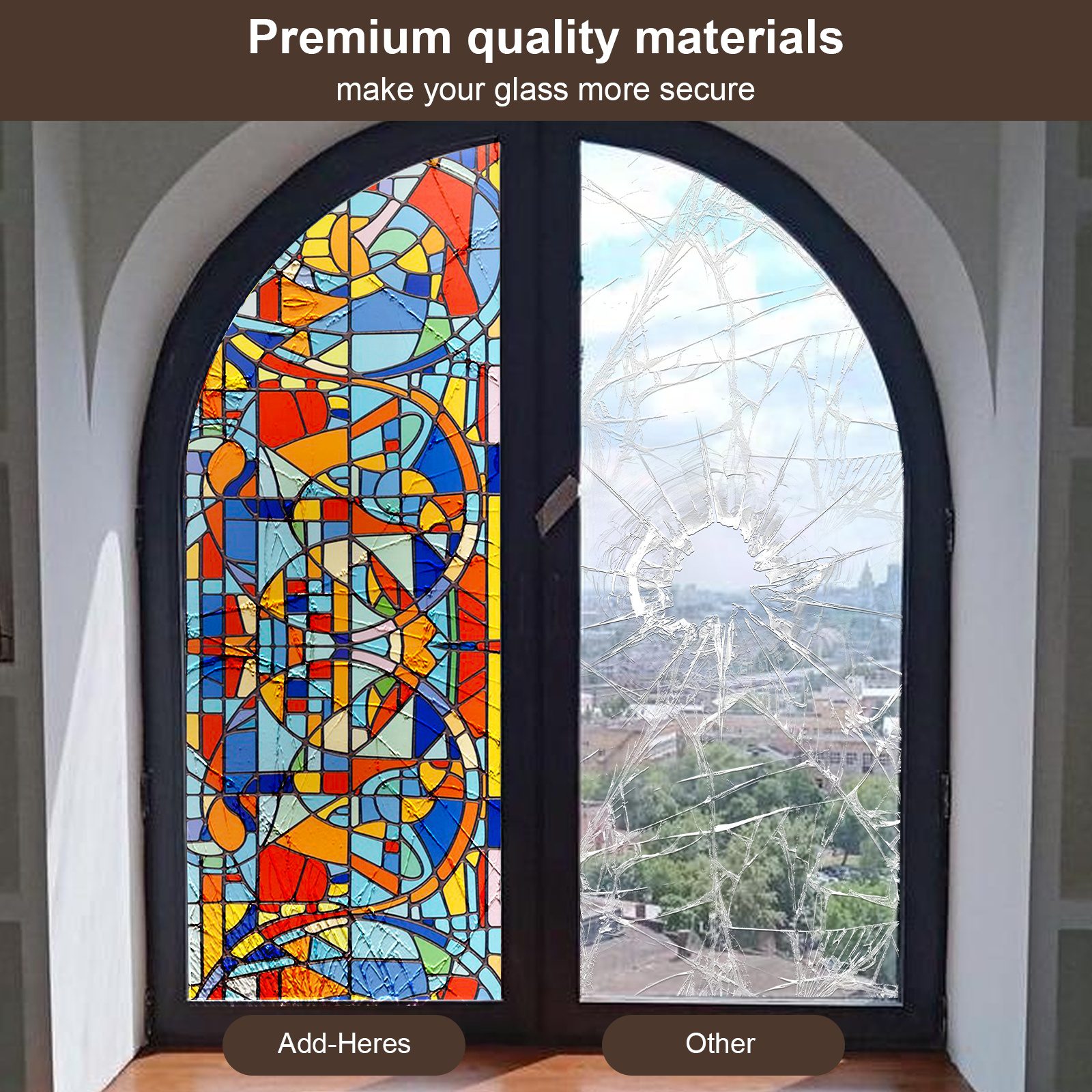 Privacy Stained Glass Decorative Window Film --Picasso