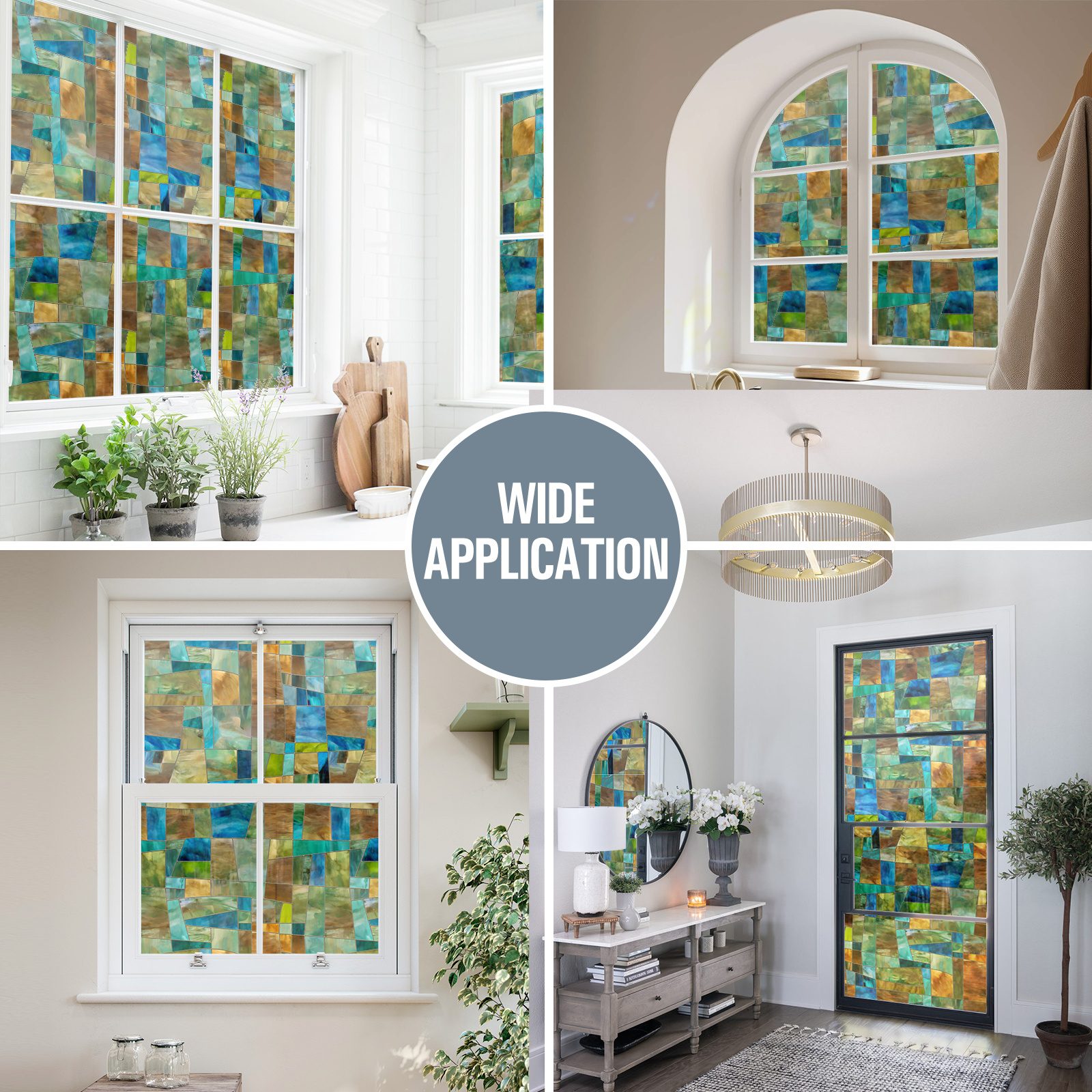 Privacy 3D Stained Glass Decorative Window Film --Idyllic