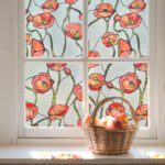 Corn Poppy Stained Glass Window Film