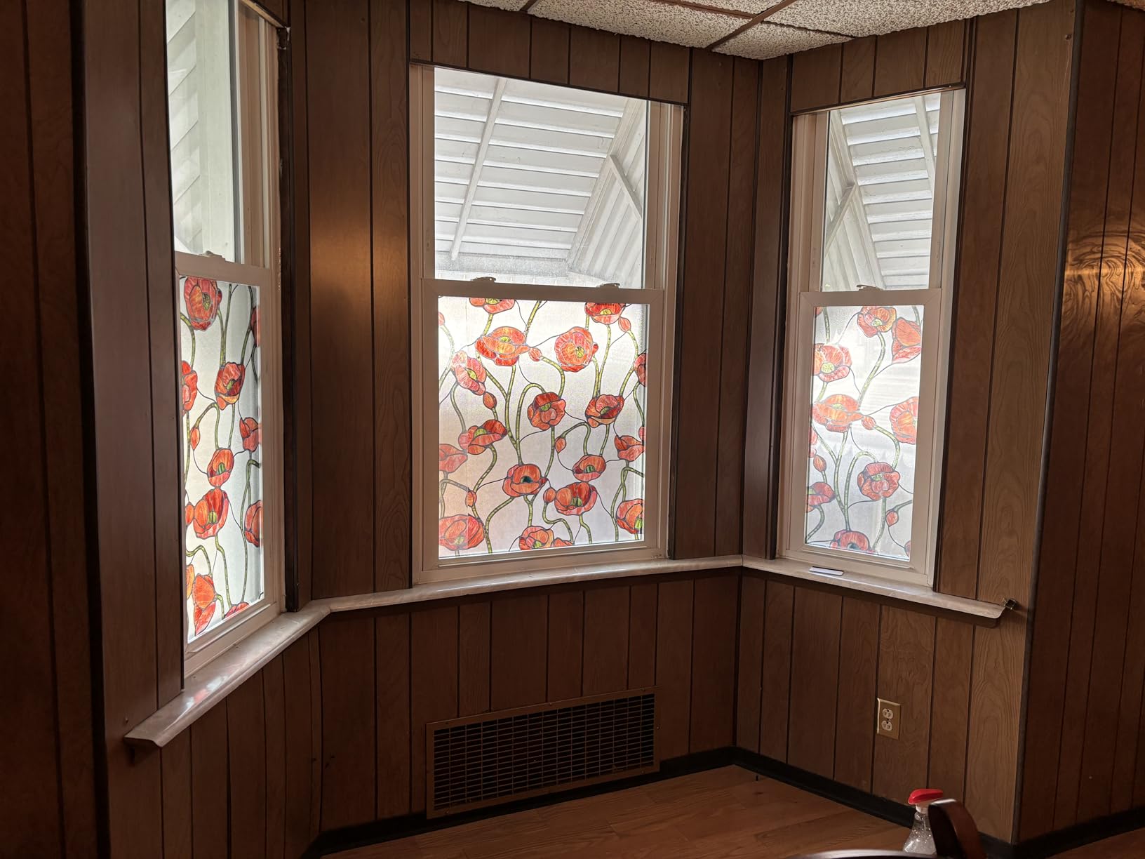 Corn Poppy 3D Decorative Stained Glass Window Film Wholesale