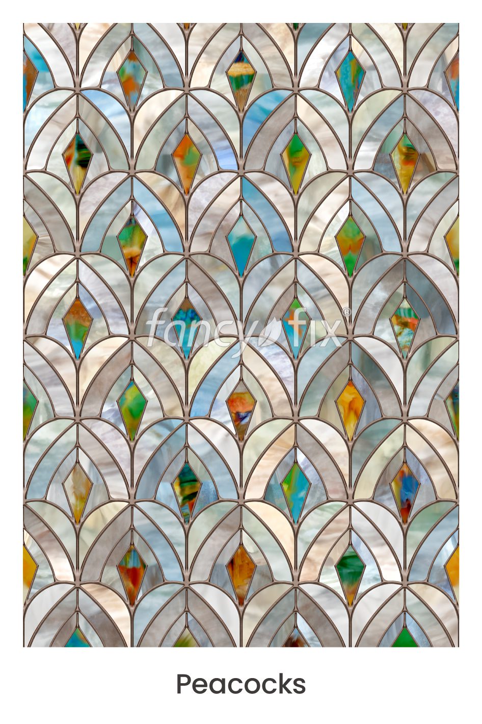 3D Reflective Stained Glass Decorative Window Film – Peacocks